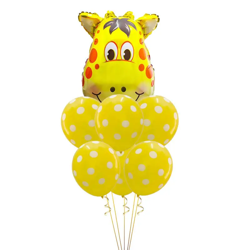7 шт динозавр Тигр Зебра лиса медведь животные воздушный латексный шар для детей подарок на день рождения Декор животное на тему зоопарка поставки игрушки