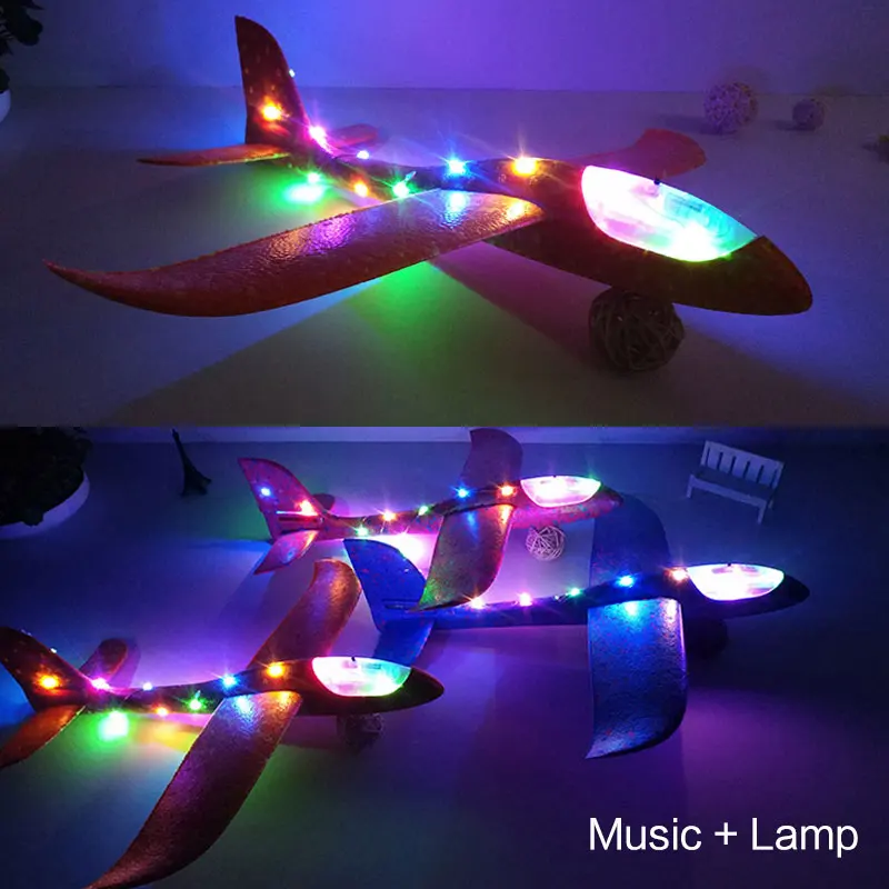 DIY Hand Throw Lighting Up Flying Glider Plane Glow In The Dark Toys