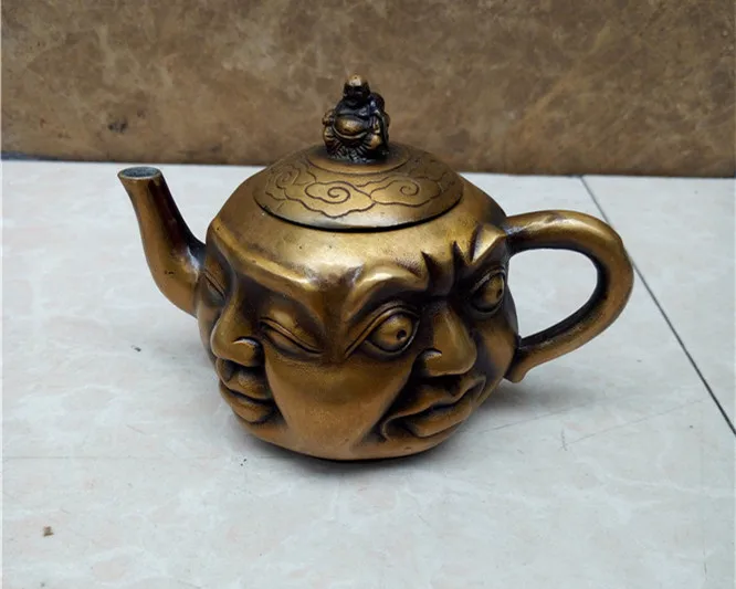 

TNUKK The copper teapot / the passions small wine ornaments, Antique Vintage Brass Teapot.