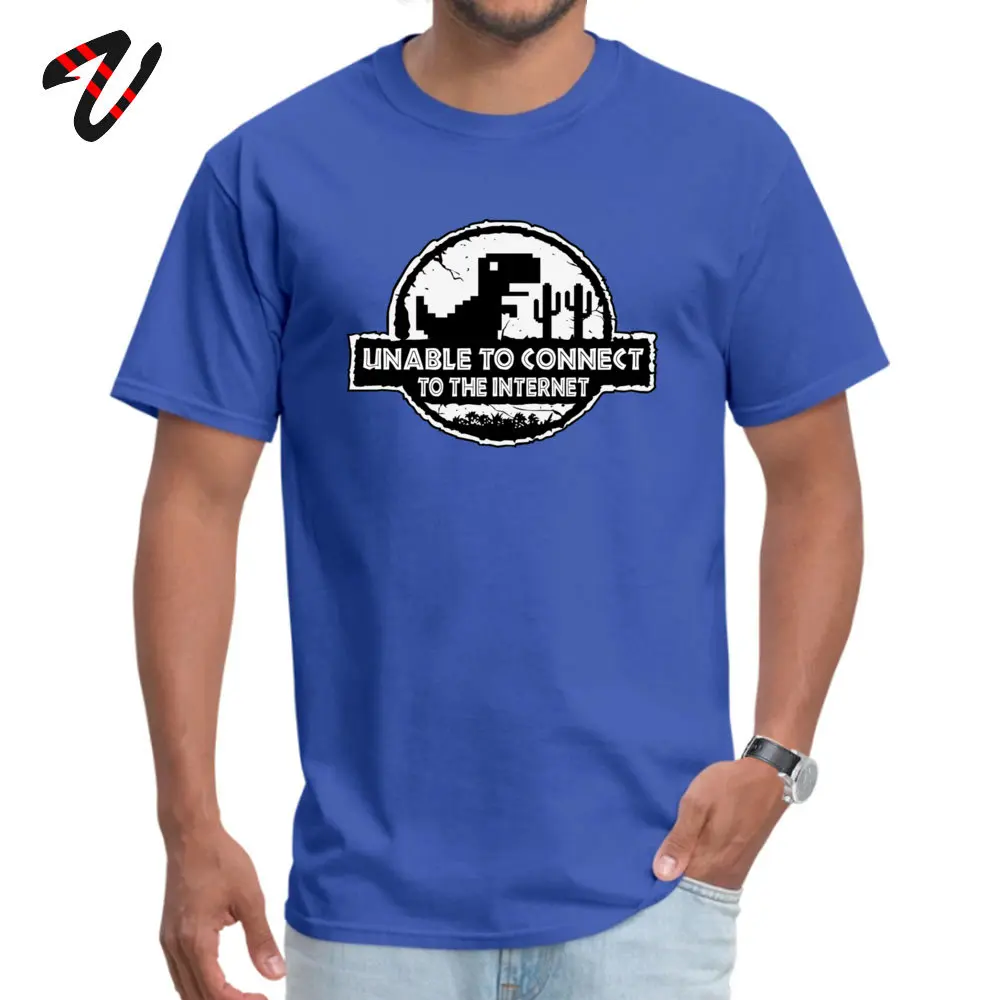 Dinosaur Google Chrome April FOOL DAY 100% Cotton O-Neck Tops & Tees Short Sleeve Camisa Tee-Shirt Graphic Geek T-shirts Dinosaur Google Chrome 28848 blue