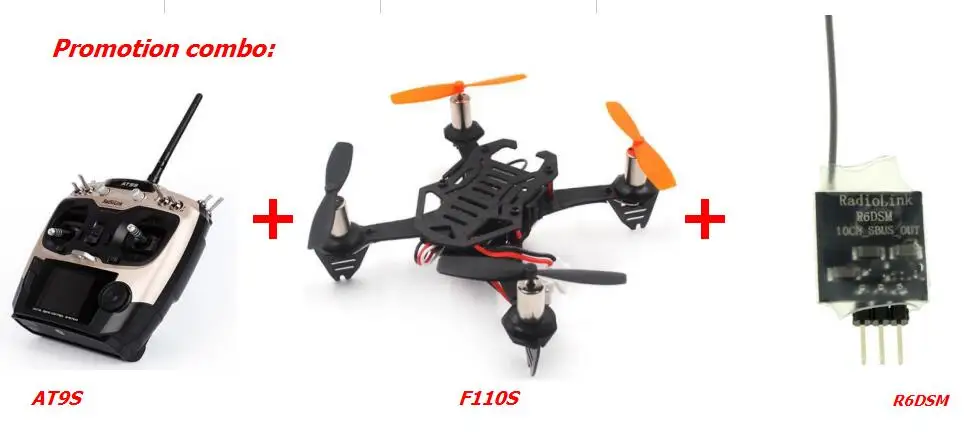 Radiolink AT9S + F110S FPV drone + R6DSM receiver Radiolink AT9S + F110S FPV drone + R6DSM receiver
