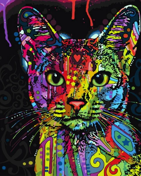 

Frameless diy oil paintings by numbers cat paint by number for home decor canvas painting 4050cm Graffiti Kitty