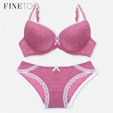 Модный хлопковый сексуальный бюстгальтер, бесшовный бюстгальтер с эффектом пуш-ап, комплект нижнего белья, регулируемые чашечки 3/4, глубокий v-образный вырез, бюстгальтеры, удобные трусики, интимные комплекты