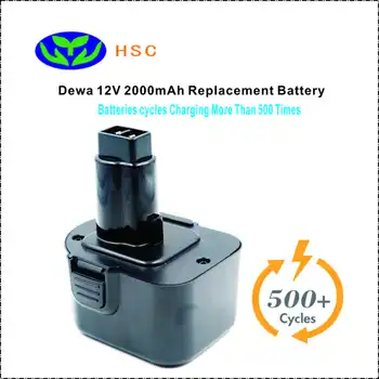 

2.0AH rechargeable battery DEW12A NiMh battery 12V Replacement for DEWALT DE9071 DE9075 DW9071 DW9072 battery pack 12V
