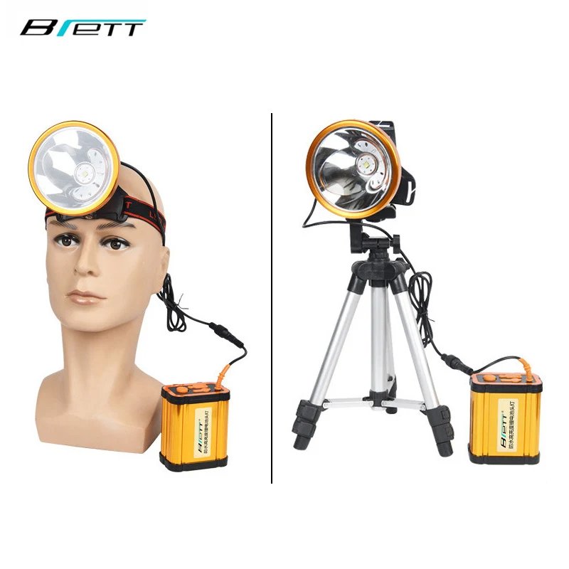 фонарик налобный Cree xhp70 белый или желтый светильник Встроенный 8*18650 батареи