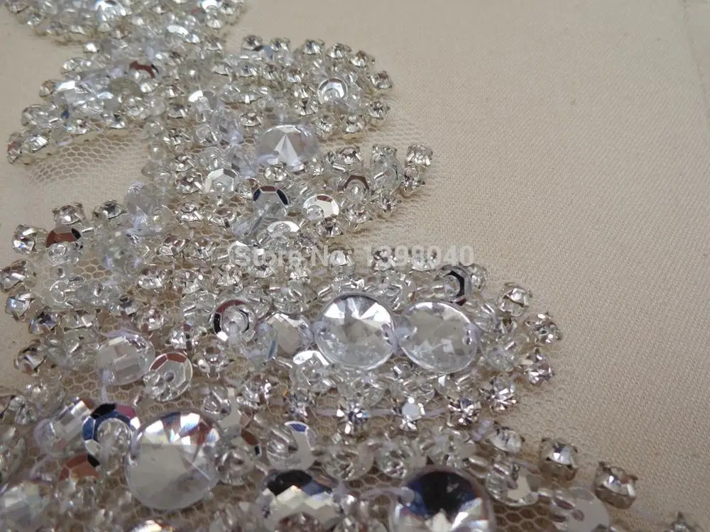 Prata artesanal 40*25 centímetros de cristal strass