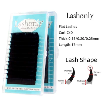 

Flat Ellipse Lashes with Split Tips Soft Silk Flat Eye Lashes Matte Flat Eyelash Extensions Individual Eye Lash for Professional