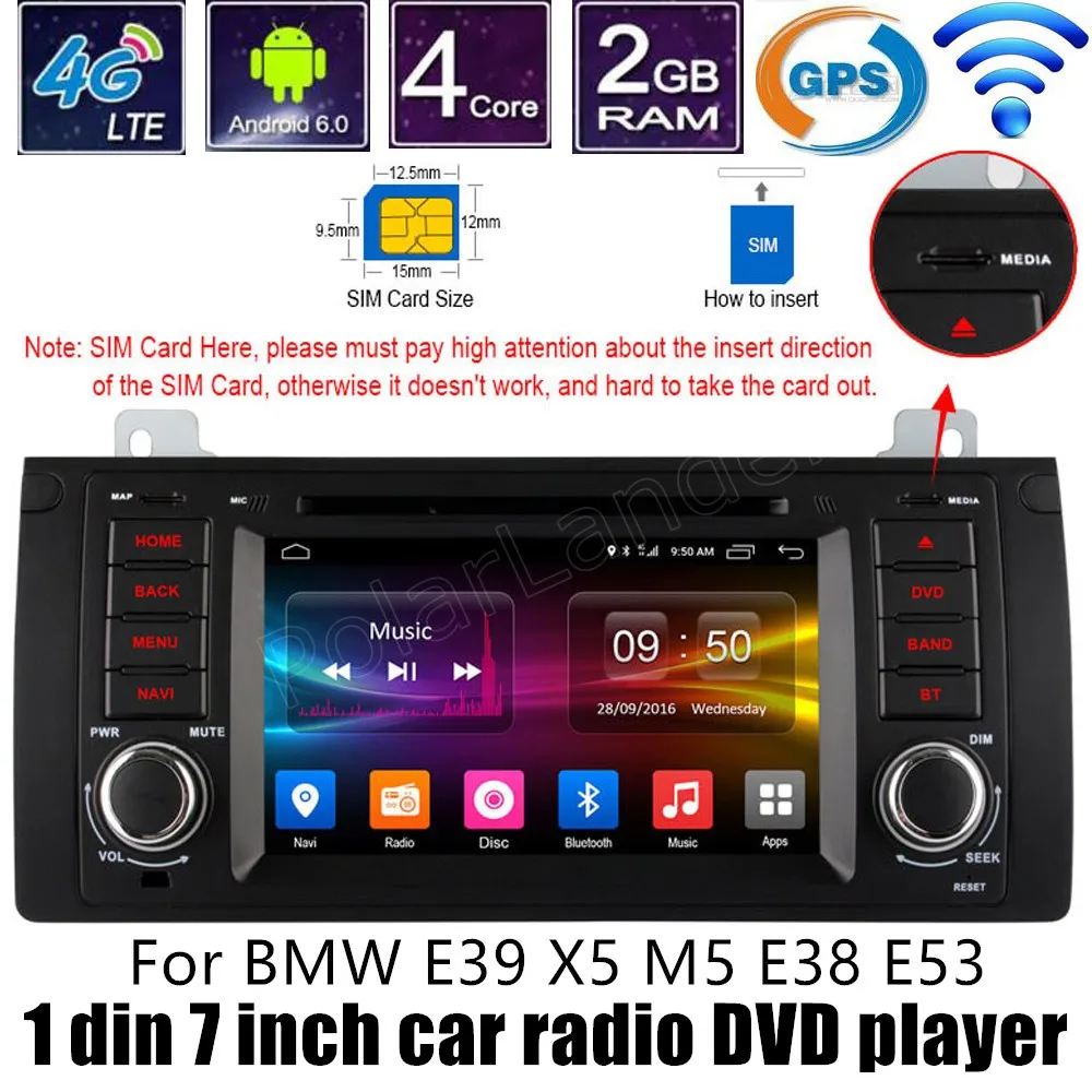 For B MW E39 X5 M5 E38 E53 Android 6 0 font b Car b font