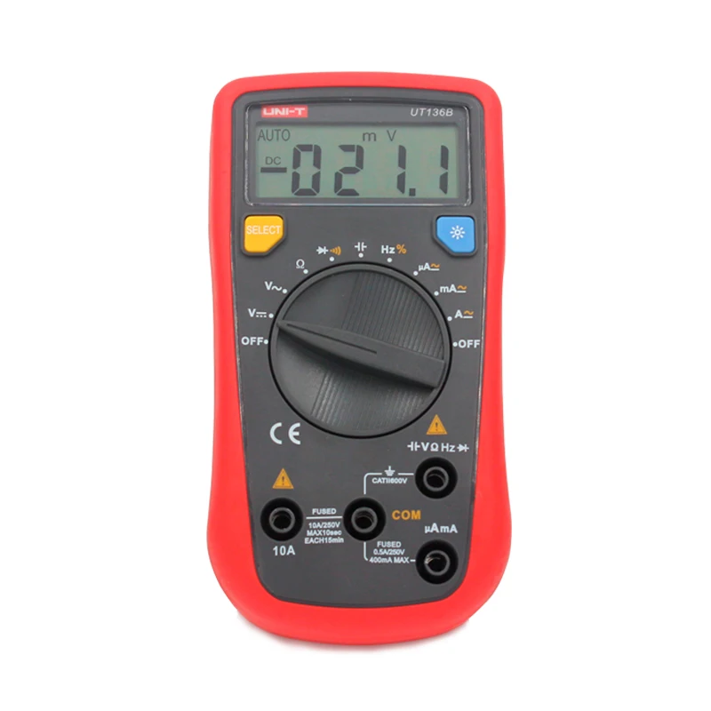 

UNI-T UT136B Digital Multimeters AC/DC Current Capacitance Resistance Frequency Multi Multimetro TestersTest Leads Multimeter