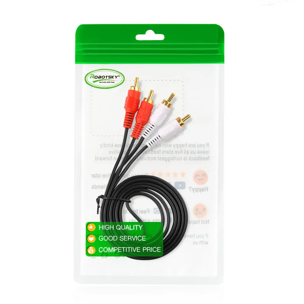 Gold Plated 2RCA Male to 2 RCA Male Cable RCA Audio Cable AV Cable 1.5M 3M 5M for DVD TV CD Sound Amplifier Gold Plated 2RCA Male to 2 RCA Male Cable RCA Audio Cable AV Cable 1.5M 3M 5M for DVD TV CD Sound Amplifier