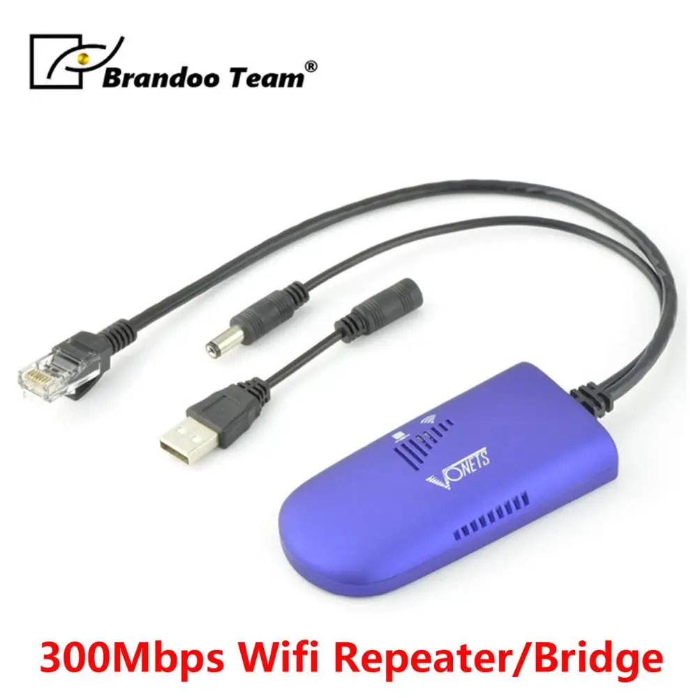 

BRANDOO Network Wifi Extender Signal Booster 300Mbps Wifi Bridge Dongle Ethernet To Wireless WiFi Repeater Adapter Cable