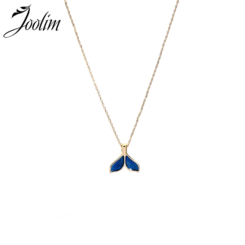 

Joolim Cute Navy Blue Enamel Fishtail Pendant Necklace Delicate Necklace Fashion Jewelry