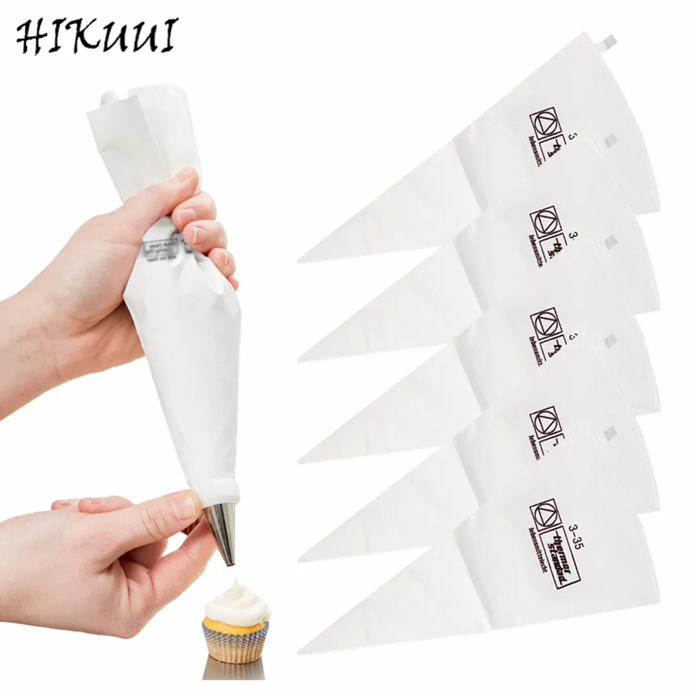 5 Pcs 3 Size Large Piping Bags Cotton Cloth Pastry Bags Cake Decorating Bags Baking Pastry Tips