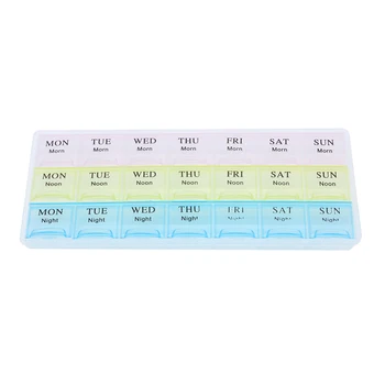 

Portable 7 Days 21 Slots Weekly Pill Medicine Box Storage Organizer Container Case Splitters 1Pc