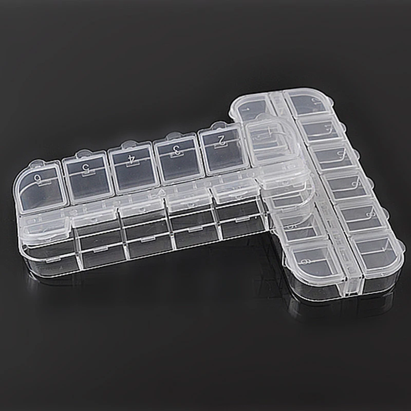 12 Отсек пустая пластиковая коробка прозрачная; Нейл-арт украшения кейс для хранения ногтей аксессуары драгоценные камни контейнер для страз инструменты