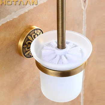

Antique Brass Color Wall Mounted Solid Aluminium Made Anti-Rust Toilet Brush Holder For Bathroom Accessories Set Bath Products