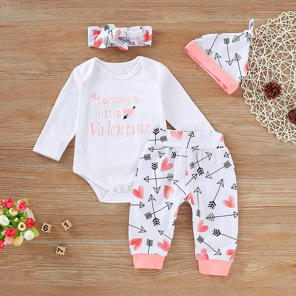 

SAGACE Newborn Baby Girl Clothes Flower Jumpsuit Romper +Headband +Pants +Hat Outfit Hot New Baby Girl Set Little Princess Jly12