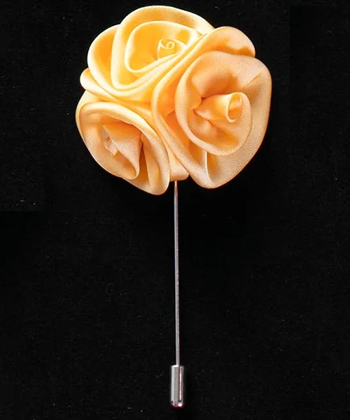 Портной Смит Броши в форме цветка розы ручной работы ткань нагрудные булавки медь длинные иглы булавки модный костюм аксессуар булавка для мужчин - Окраска металла: No.2 lapel pin