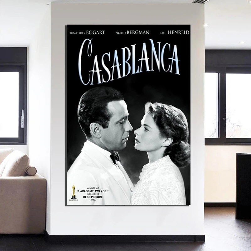 Винтажный кинопостер Касабланка (1942) 24x36 дюймов 001 | Дом и сад
