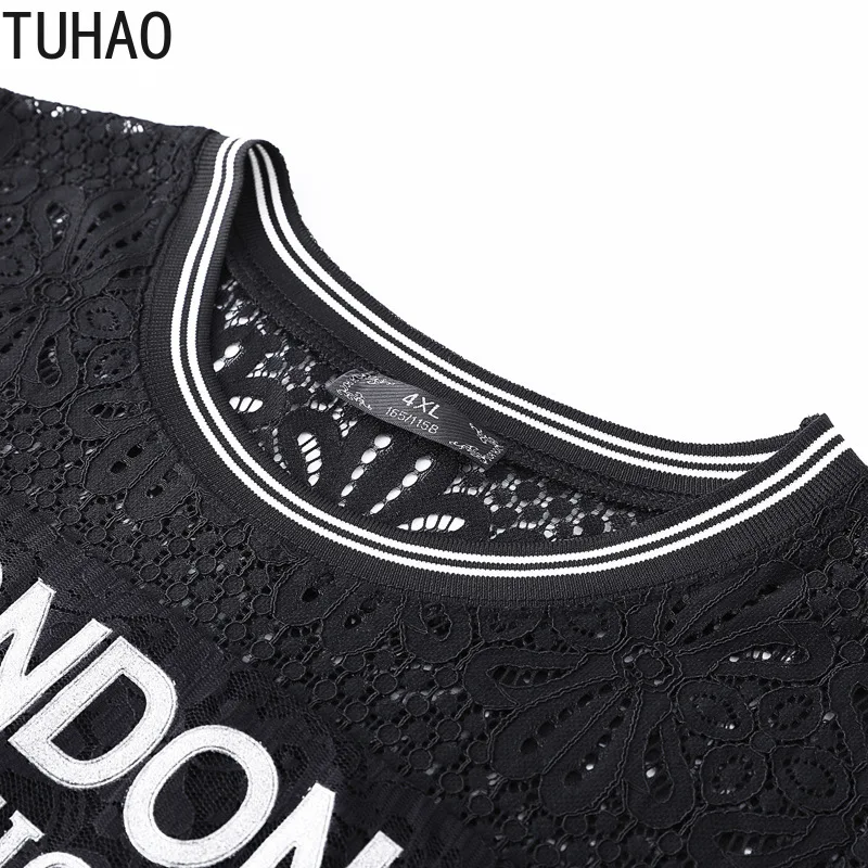 TUHAO размера плюс 10XL 8XL 6XL Элегантная черная кружевная блузка рубашка женские рубашки Повседневная Офисная Женская блузка топы Blusas Camisas MSFS