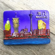 Macau china viagens turismo lembrança 3d resina geladeira ímã decoração para casa artesanato presente ideia