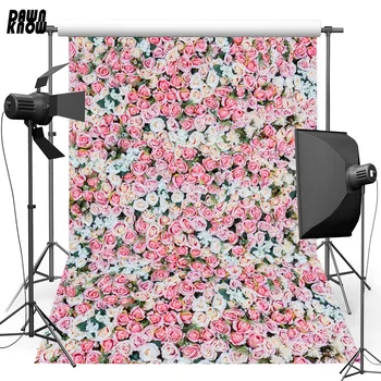 

DAWNKNOW Flower Wall Vinyl Photography Background For Newborn Fabric Polyester Backdrop For Wedding Photo Studio S2554