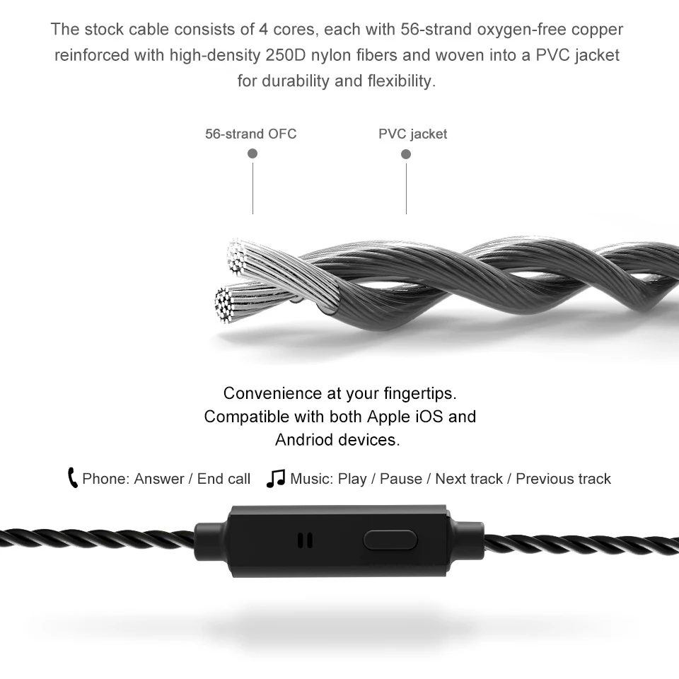 TRN V80 2BA+2DD Hybrid Earphone HiFi Dual Balanced Armature Dual Dynamic Bass Earphone with Mic/ no Mic