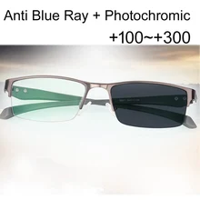 Анти Blue Ray+ фотохромные чтения очки солнцезащитные очки Для мужчин очки дальнозоркость пресбиопии Óculos с диоптриями пресбиопии