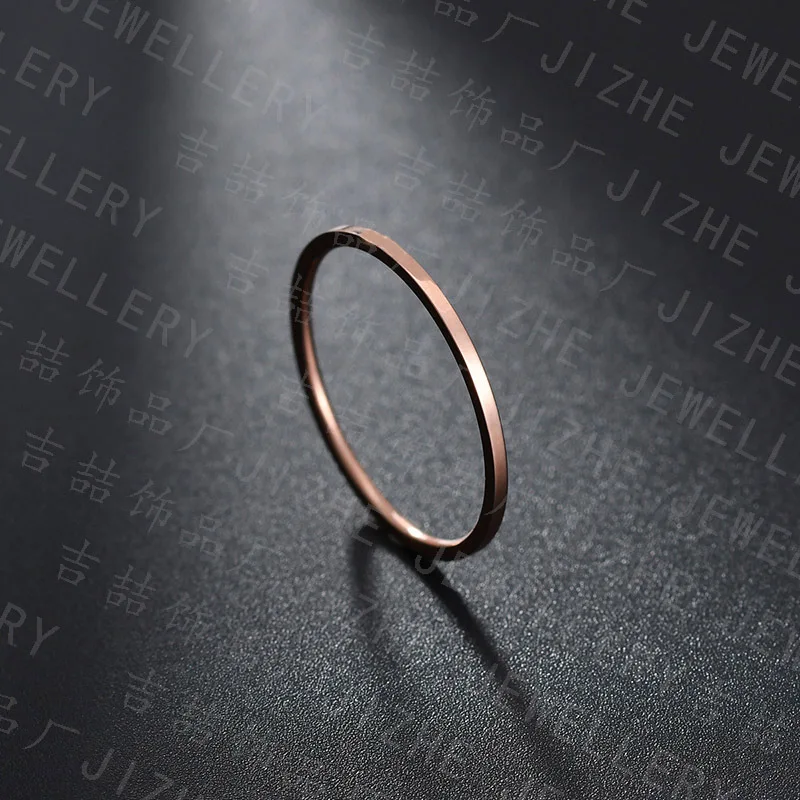 1 мм изысканное ультра-тонкое серебряное обручальное кольцо для пары из нержавеющей стали простое модное кольцо с хвостом розовое золото Женское Обручальное Кольцо