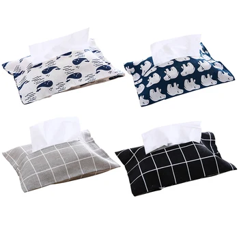 

Cotton Linen Tissue Holder Box Napkin Paper Storage Bag Paper Towel Napkin Pouch Multi-use Vehicle Home Office 17*25cm