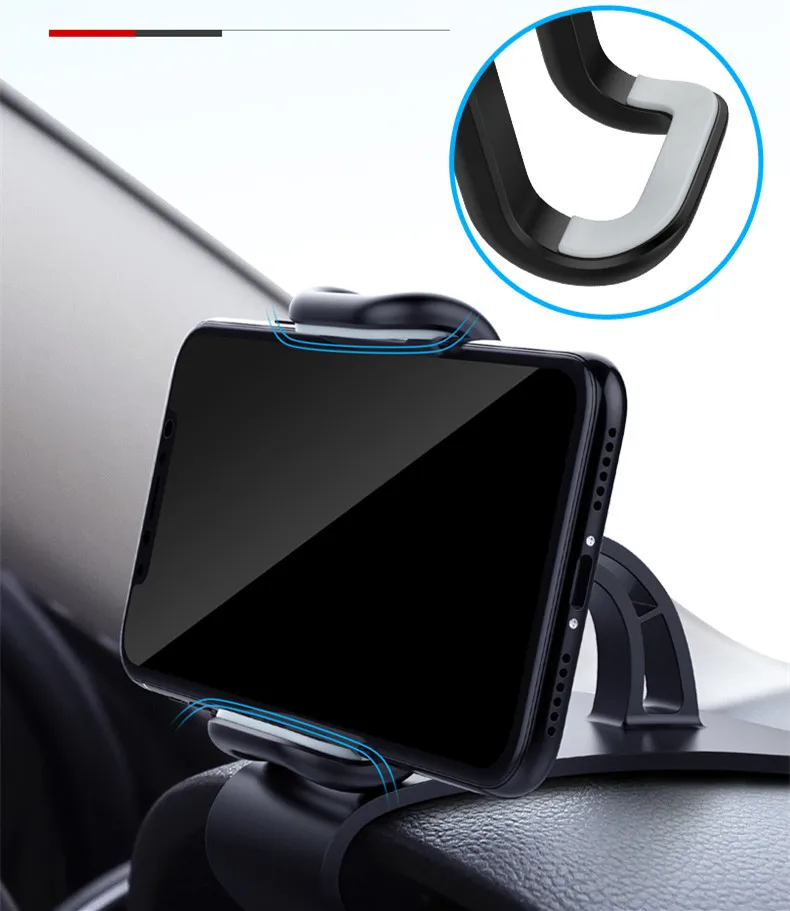 Soporte Universal de teléfono para salpicadero de coche, montaje de Clip fácil, pantalla GPS, para iPhone 8, X, Samsung y XiaoMi