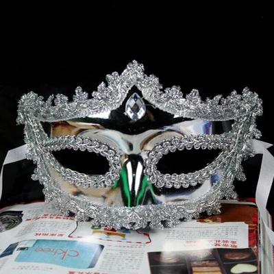 Филигранная пара костюмов Маскарадная маска пара венецианских бала выпускного вечера события Марди Гра стразы маска для свадьбы, вечеринки - Цвет: silver