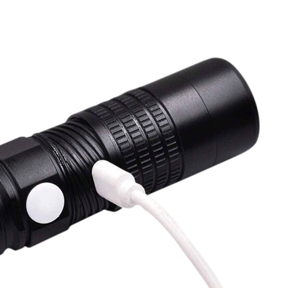 

(Without Battery) USB Waterproof Flashlight Outdoor Riding Chargeable Flashlight Portable Bright Household L2d Light Bulb Light