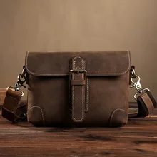 Мужская поясная сумка-пояс из натуральной кожи Crazy Horse кожаная сумка-мессенджер на ремне для мужчин петля на бедрах сумка через плечо 0178