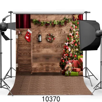 

SJOLOON New Christmas tree wood indoor photography background baby photography backdrops fond photo studio thin vinyl prop 10370
