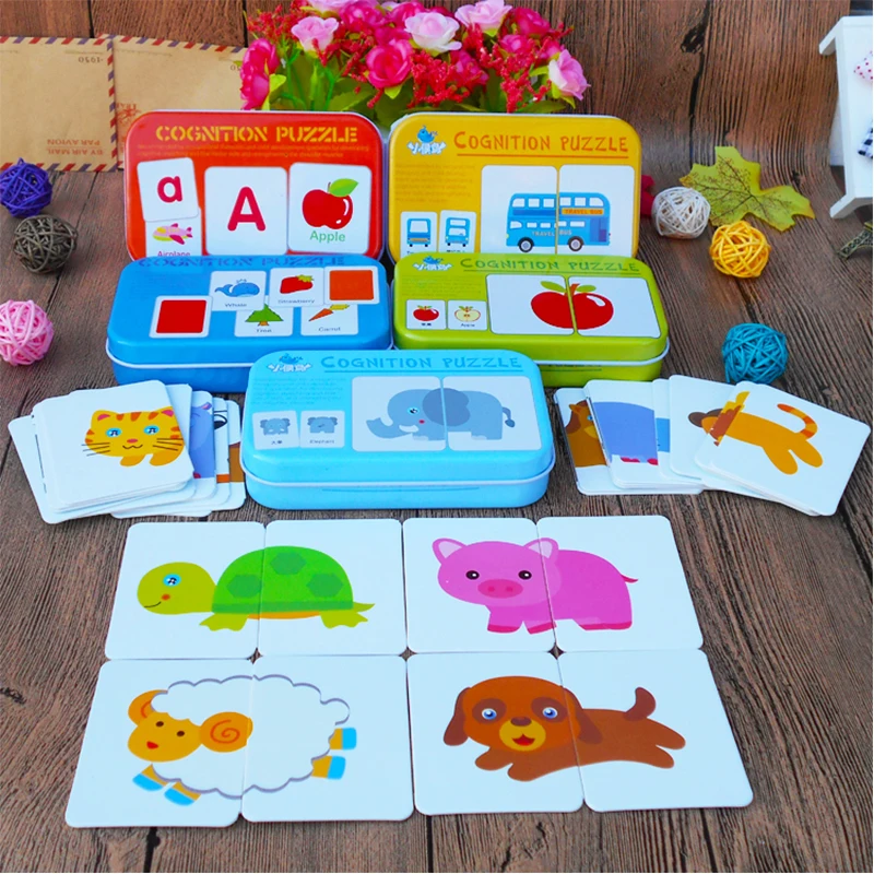 

Baby Toys Infant Early Head Start Training Puzzle Baby Gift Word Matching Puzzle Card Puzzle Educational Toy Puzzle Baby Gift