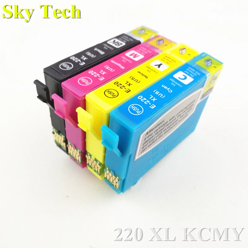 4PK 220XL Совместимый картридж для T2201-T2204 для WF-2630 WF-2650 WF-2660 WF-2750 WF-2760 XP-320 XP-420 XP-424 принтера