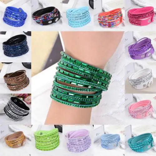 New Fashion Beauty Mulit-row Crystal Rhinestone Designer Bracelets Wristbands Cuff Flannel | Украшения и аксессуары