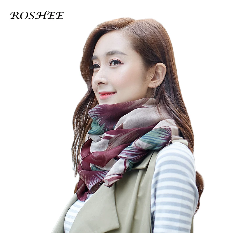 Thin Chiffon Silk Scarf Fashion Scarves Spring And Autumn Bandana Accessories Women's Summer Scarfs Luxury Brand | Аксессуары для