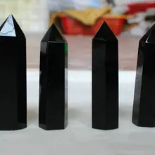 10 шт. натуральный черный обсидиан кристалл точки полированный исцеление, цена