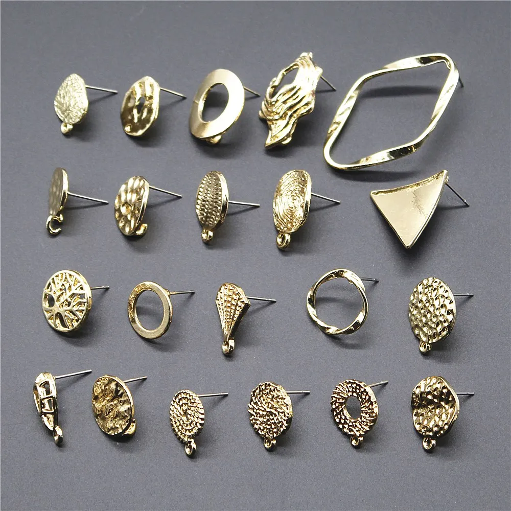 

2pcs Golden Distorted Earrings Connectors Earring Making Findings Accessories Earrings Base Connectors Linker