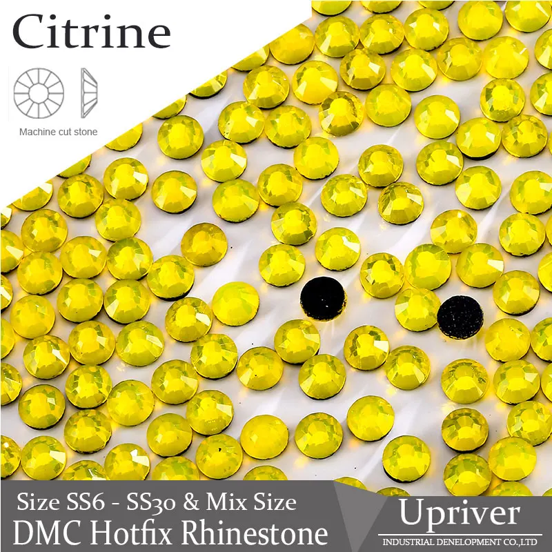 

1440Pcs lemon yellow transparent glass hot drilling SS6-SS30 shoe accessories flashing rhinestones
