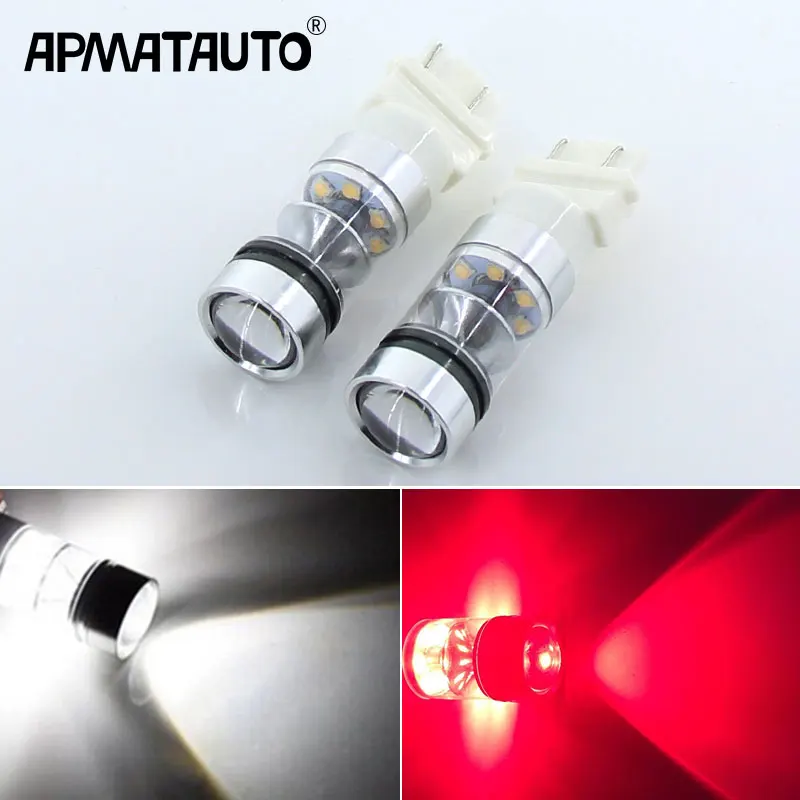 2X 75 Вт Белый 3157 LED Питание P27/5 P27/7 T25 светодиодные лампы для дневных ходовых огней DRL