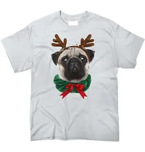 Movie Shirt Crew Neck Men Graphic Short Sleeve Cute Pug Holiday Dog Santa Claus Puppy Ugly Christmas T Shirts christmas santa graphic pompon embellished sweatshirt