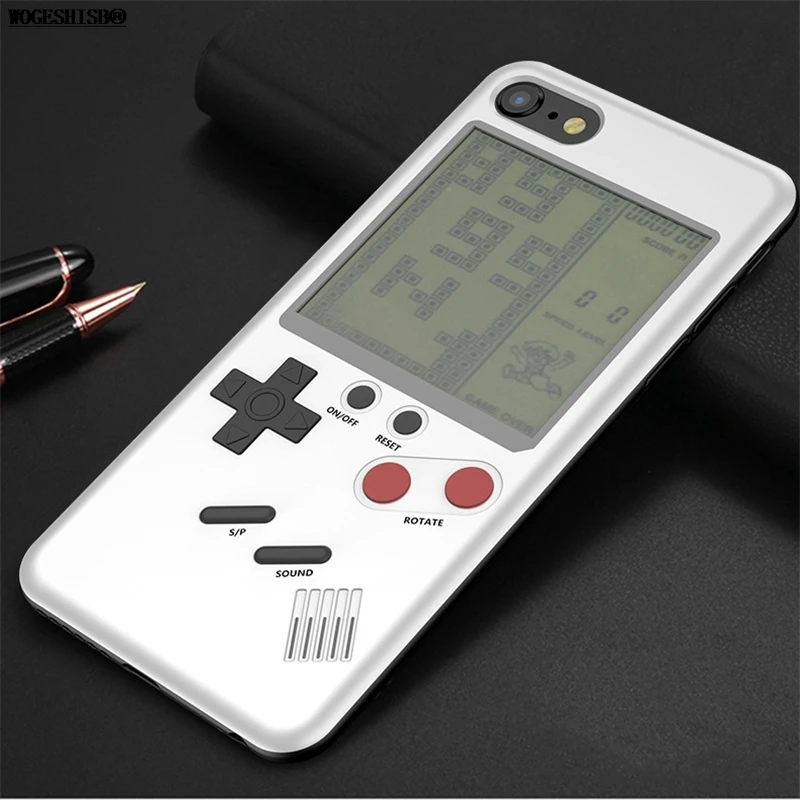 

GB Gameboy Tetris Case for iPhone 7 Cases Play Blokus Game Console Cover for iPhone X XR XS MAX 7 8 Plus 6 6S Without Battery