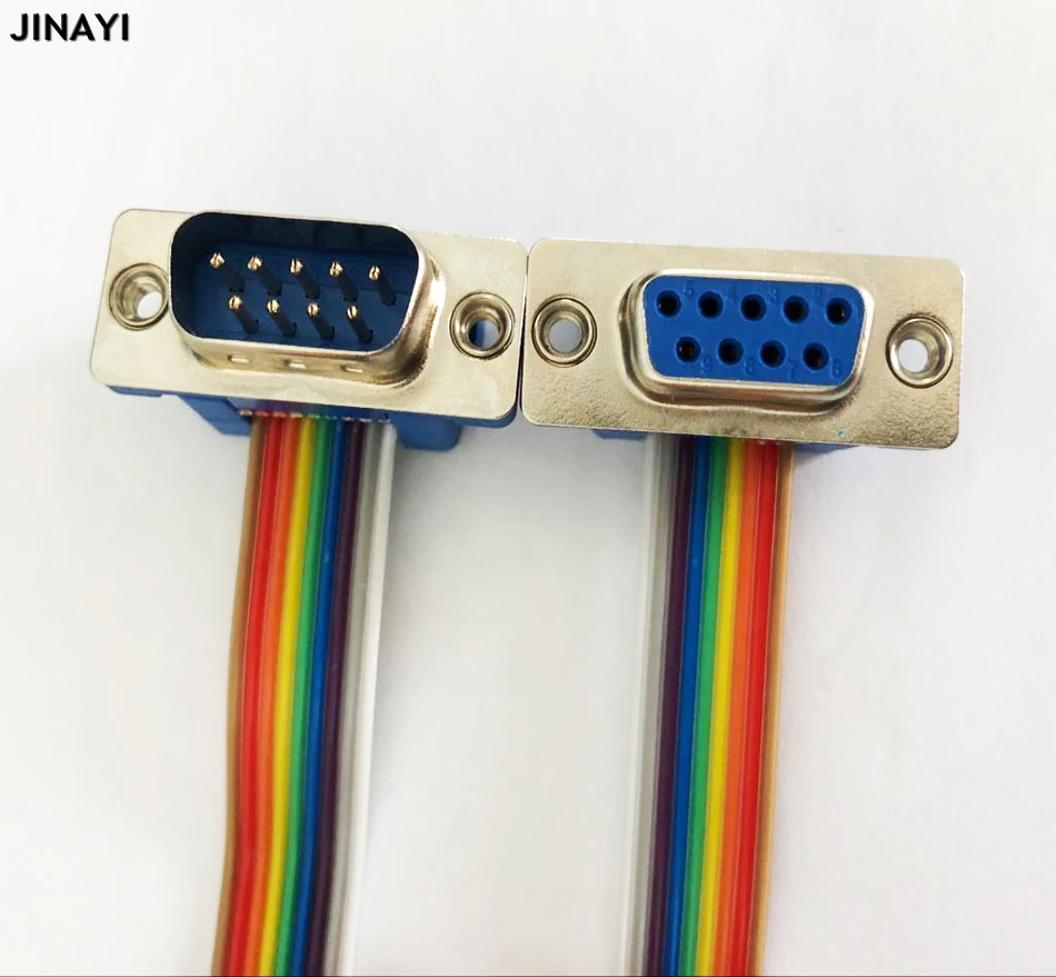5pcs 9 Pin Db9 Ribbon Flat Cable Rs232 Db9 Male Female Didc Dr9 Com