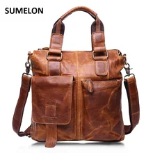 Натуральная кожа мужская сумка crazy horse кожаная мужская сумка Повседневная брендовая дизайнерская мужская сумка через плечо винтажная мужская сумка-мессенджер