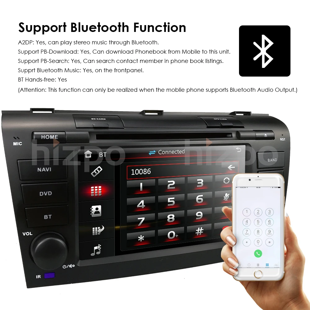 Cheap 7" 2 din AutoRadio Car DVD Stereo Player for MAZDA3 MAZDA 3 2004 2005 2006 2007 2008 2009Tape Recorder Bluetooth GPS Navi 3G RDS 9