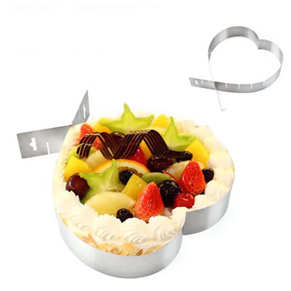 

Love Heart Shape Cake Mold Baking Layer Slicer Cutter Adjustable Mould For Cookies Fondant Cake Tools Cake Decorating
