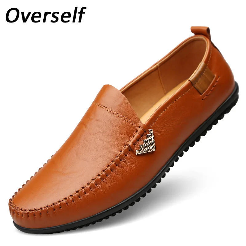 

New Fashion Moccasins Men's Casual Shoes Handmade Loafers Genuine Leather Boat Shoes For Men Slip On Zapatos Hombre Plus Size 46